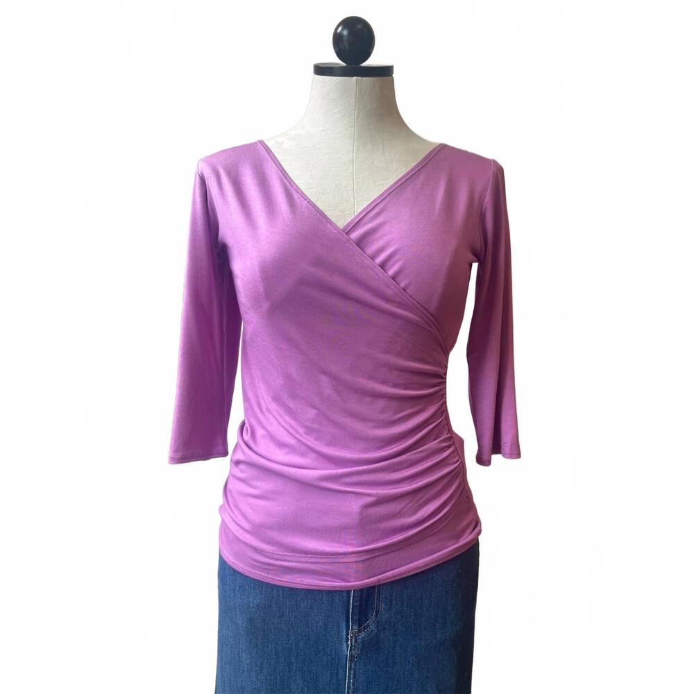 NEW SALAAM women's wrap shirt in orchid